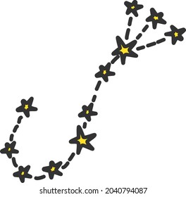 Space constellation, illustration, vector, on a white background.