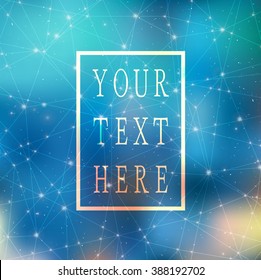 Space cosmic constellation with stars on a blurred blue background with lights. Place for text