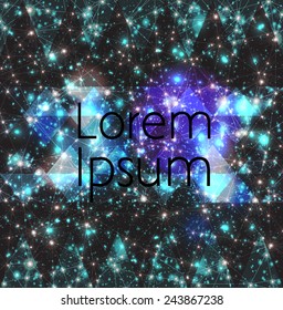 space cosmic constellation with triangle pattern on a dark background