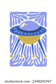 Space and cosmos abstract elements. Astronomy and Stellar composition. Modern trendy Matisse minimal style. Universe and Galaxy poster, invite.