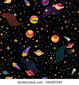 space cosmos seamless pattern