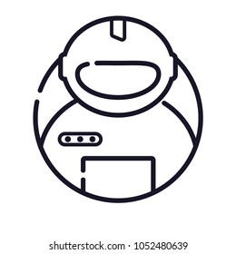 space cosmos spaceman austronaut line icon