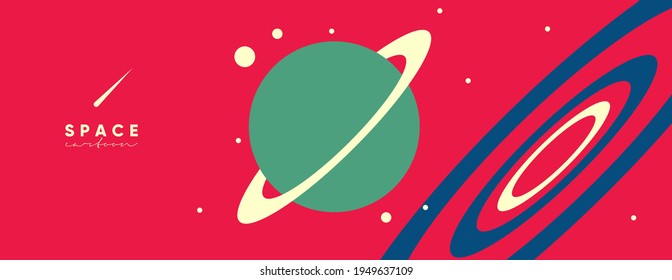 Space. Cosmos. Vector illustrations. Simple flat illustrations about space and the science of the 
 universe.Wallpaper, poster, cover.