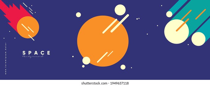 Space. Cosmos. Vector illustrations. Simple flat illustrations about space and the science of the 
 universe.Wallpaper, poster, cover.