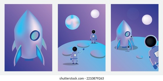 space cover with astronauts on the moon