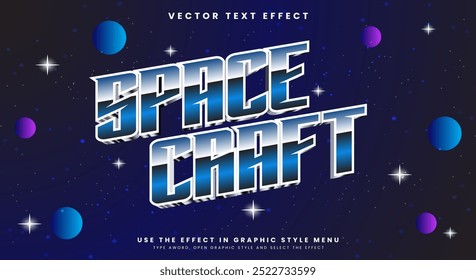 Space Craft bright color editable text effect Template with Galaxy Background