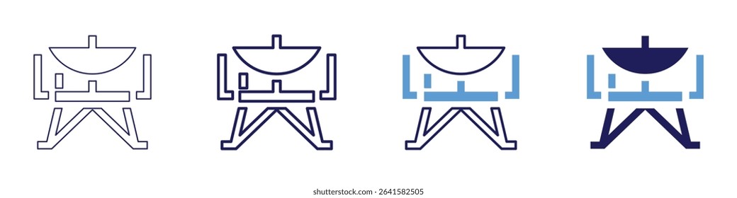 Space craft icon in 4 different styles. Thin Line, Line, Bold Line, Duotone. Duotone style. Editable stroke.