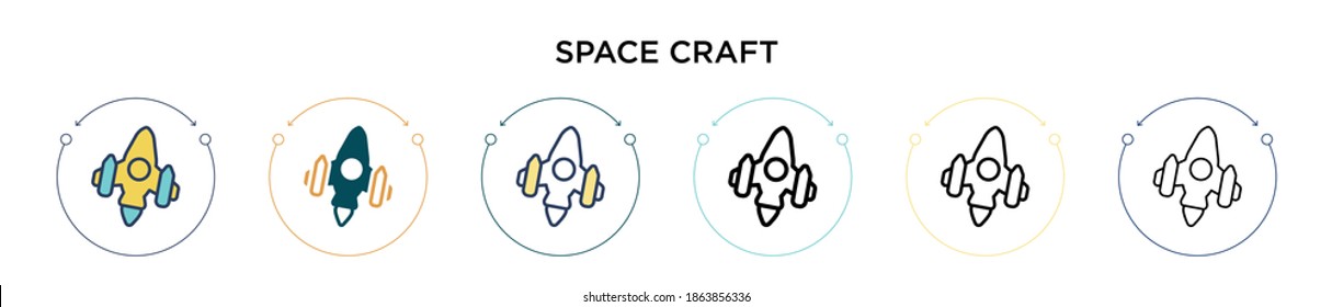 Space Craft Icon In Filled, Thin Line, Outline And Stroke Style. Vector Illustration Of Two Colored And Black Space Craft Vector Icons Designs Can Be Used For Mobile, Ui, Web