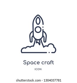 Space Craft Icon From Transport Outline Collection. Thin Line Space Craft Icon Isolated On White Background.