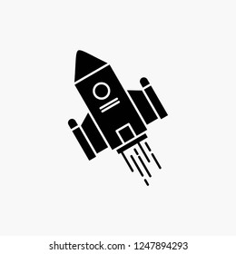 space craft, shuttle, space, rocket, launch Glyph Icon. Vector isolated illustration