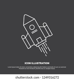 space craft, shuttle, space, rocket, launch Icon. Line vector symbol for UI and UX, website or mobile application
