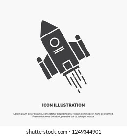 space craft, shuttle, space, rocket, launch Icon. glyph vector gray symbol for UI and UX, website or mobile application