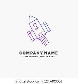 space craft, shuttle, space, rocket, launch Purple Business Logo Template. Place for Tagline