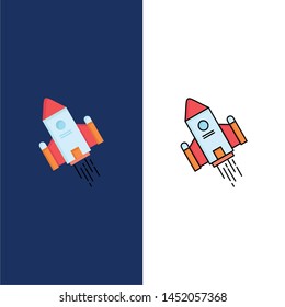 space craft, shuttle, space, rocket, launch Flat Color Icon Vector