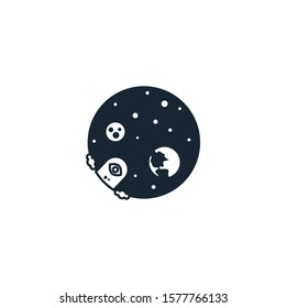 space creative icon. filled illustration. From Space Exploration icons collection. Isolated space sign on white background