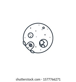 space creative icon. line illustration. From Space Exploration icons collection. Isolated space sign on white background