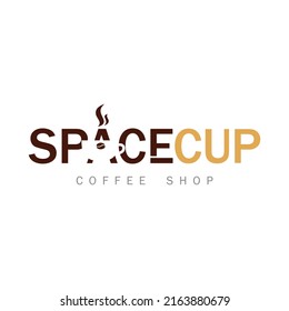 Space Cup Coffee shop. Coffee shop Vector logo. Coffee shop Logo Design