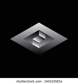 Space cycle stairs black and white vector icon