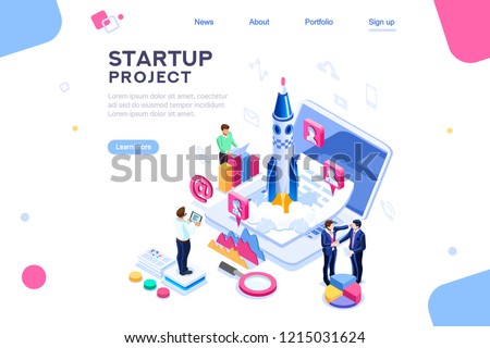 Space dashboard for tech teamwork, ux at new launch of company. Homepage for a product, start a conceptual project on website. Insurance infographic. Isometry concept with characters. Isometric vector