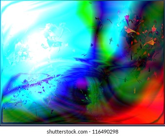 Space and dawn. Vector template of brochure for  literature
