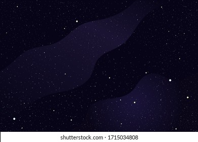 Space And Deep Cosmos Vector Background With Nebula, Stars And Galaxy.