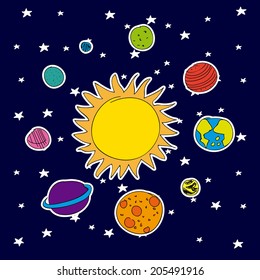 Space design over blue background, vector illustration