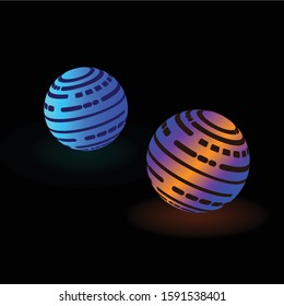 Space design and spherical pilot planet. Vector illustration.
