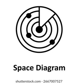 Icono de Vector de diagrama de espacio que puede modificarse o editarse fácilmente
