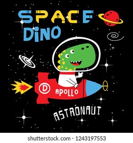 space dino cartoon vector