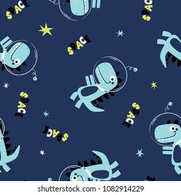 space dinosaur pattern design as vector