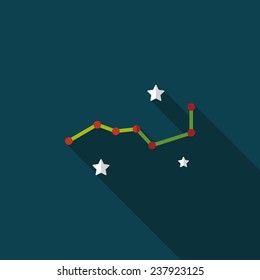 Space dipper flat icon with long shadow,eps10