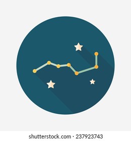 Space dipper flat icon with long shadow,eps10