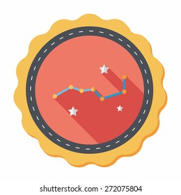 Space dipper flat icon with long shadow,eps10