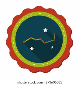 Space dipper flat icon with long shadow,eps10