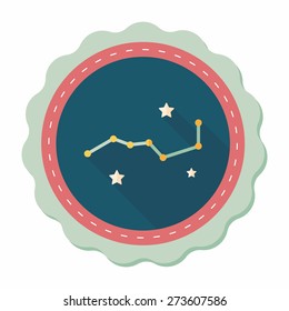 Space dipper flat icon with long shadow,eps10