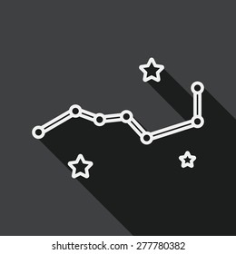 Space dipper flat icon with long shadow, line icon