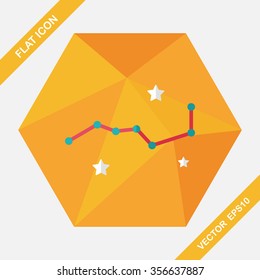 Space dipper flat icon with long shadow,eps10