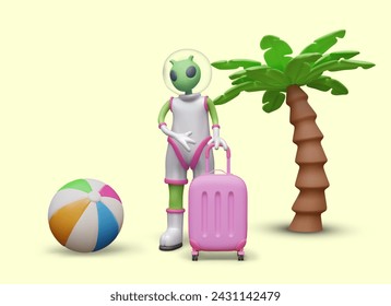 Space discounts for vacations. Advertising banner for travel agency