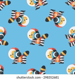 Space Dog flat icon, eps10 seamless pattern background