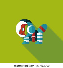 Space Dog flat icon with long shadow, eps10