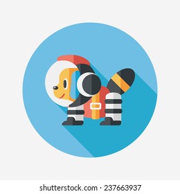 Space Dog flat icon with long shadow, eps10