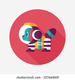 Space Dog flat icon with long shadow, eps10