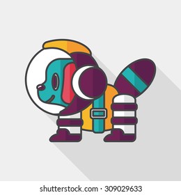 Space Dog flat icon with long shadow, eps10