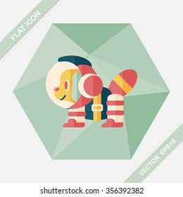Space Dog flat icon with long shadow, eps10