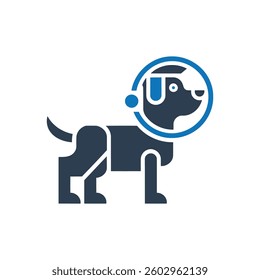 Space Dog Icon On White Background