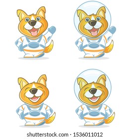 Space Dog Vector Mascot Design