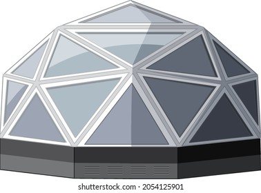 Space dome station on white background illustration