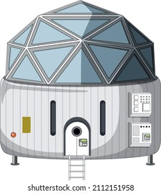 Space dome station on white background illustration