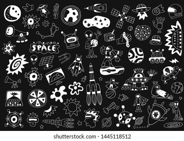 space doodle set , pencil drawings
