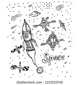 space, doodle sketch